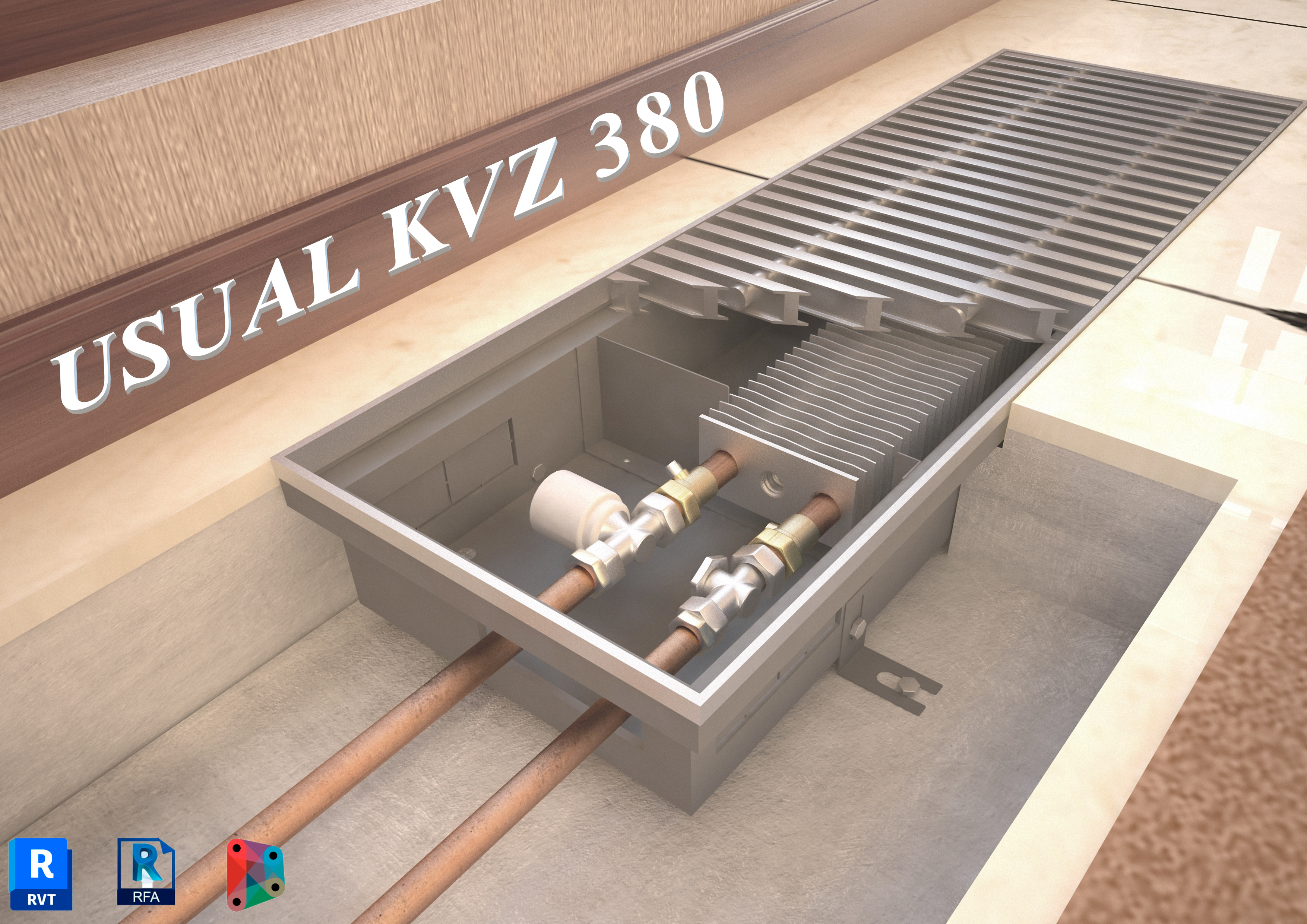 Конвектор внутрипольный USUAL KVZ(exp) 380/Скрипты Специф-ия
